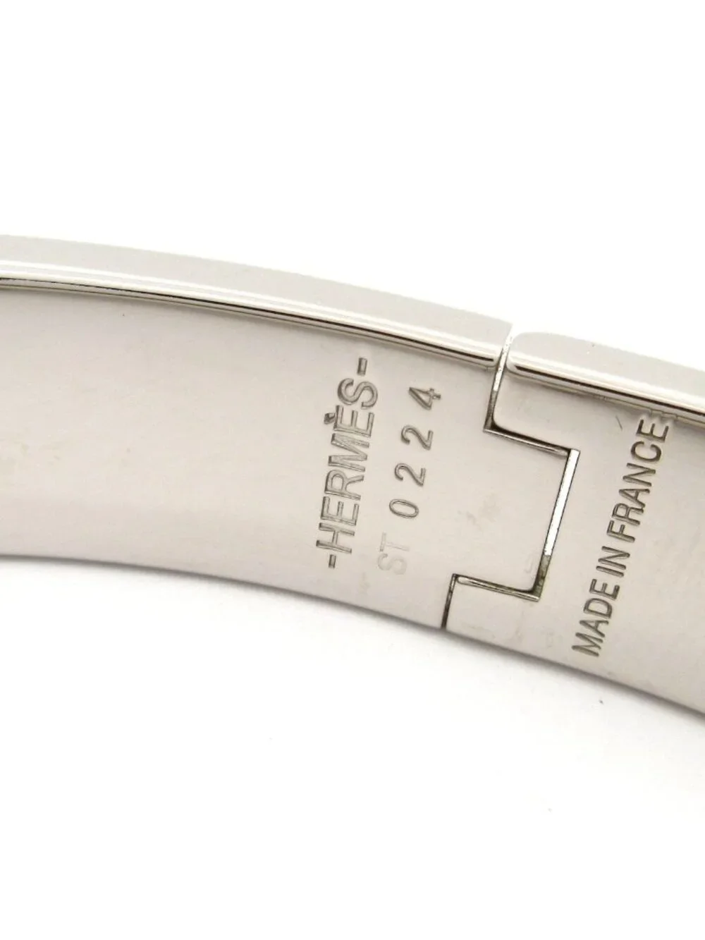 Hermes Bangle Click Glenan Silver Black Bracelet